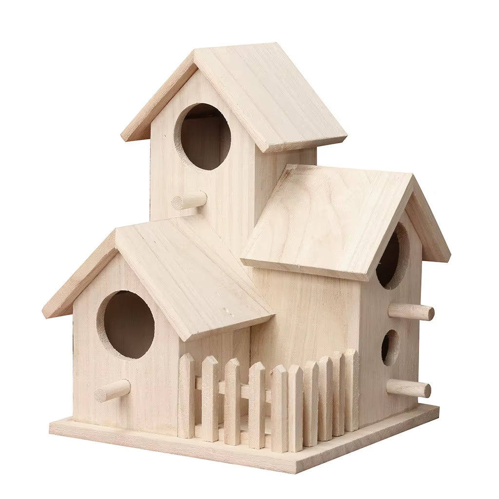 Wooden Bird Houses Bluebirds Home Small Bird House for outside Garden Unfinished Bird Houses to Paint for Bird Watching