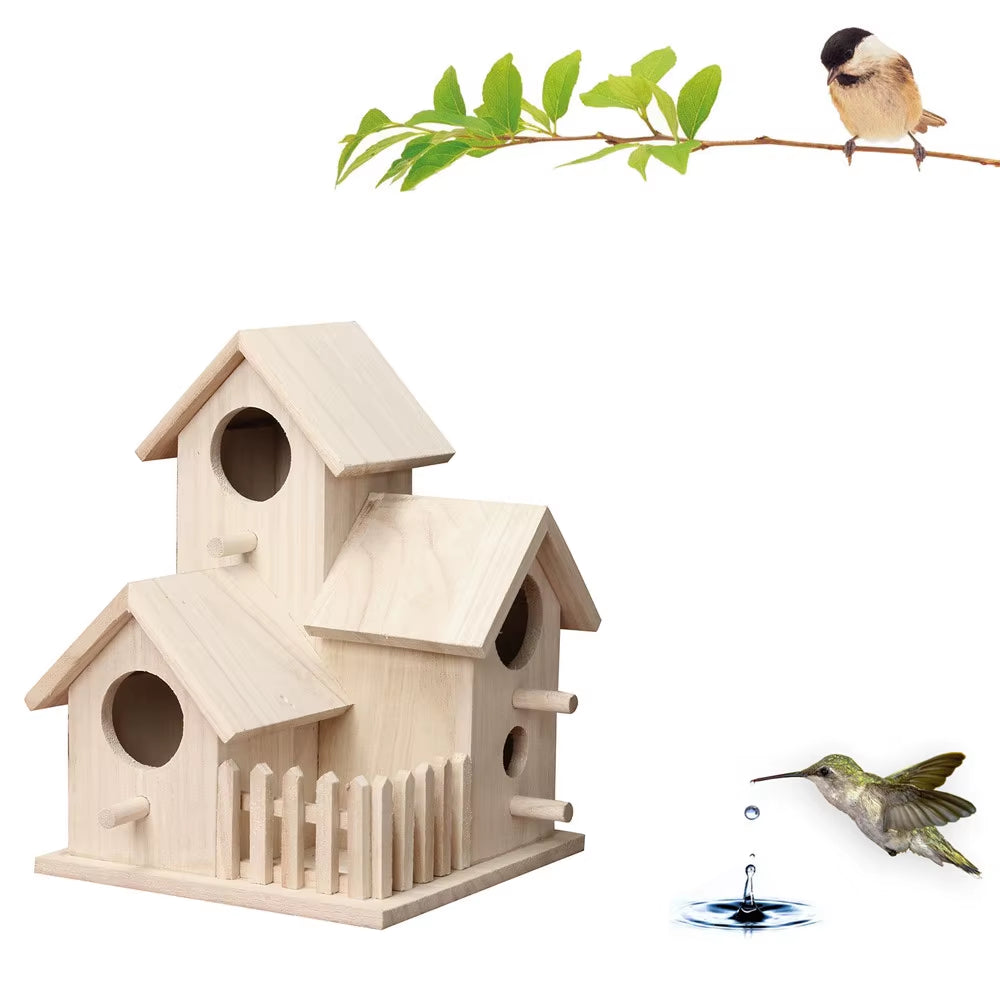 Wooden Bird Houses Bluebirds Home Small Bird House for outside Garden Unfinished Bird Houses to Paint for Bird Watching