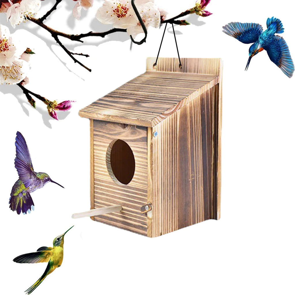 Bird Houses for outside Clearance,Humming Bird Houses for Outdoor,Wood Cedar Blue Bird Box House,Swallow Wren Cedar Finch House,Diy