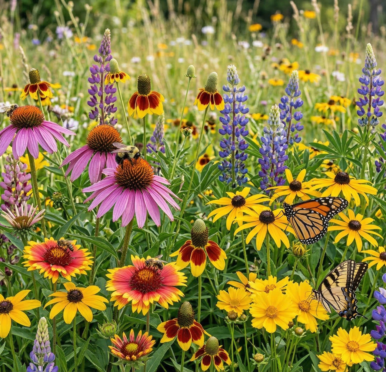 Wildflower Mix ALL PERENNIAL Pollinator Garden Bee Meadow Flowers 1000+ Seeds!