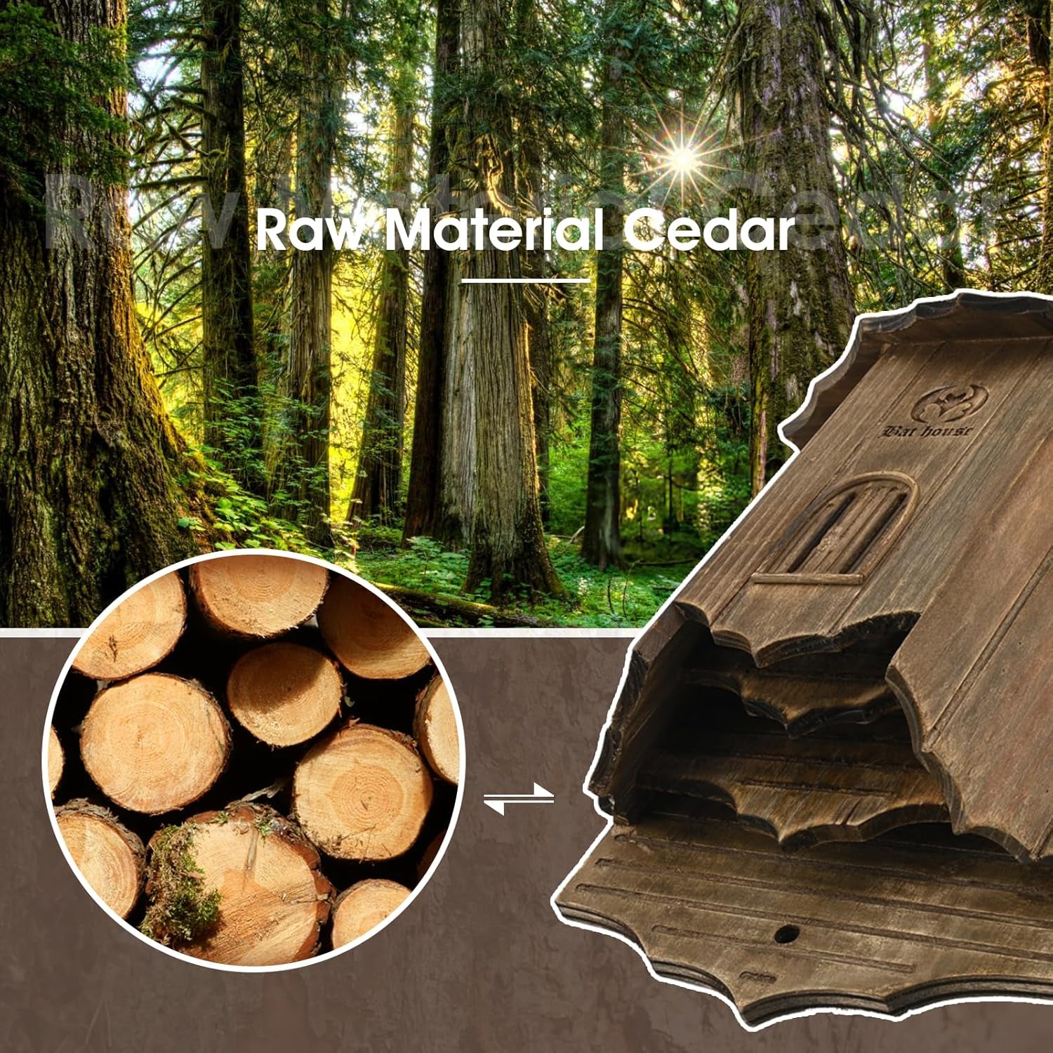 Wooden Castle Bat Houses for outside Bat Box for Outdoors - Large Three Chamber
