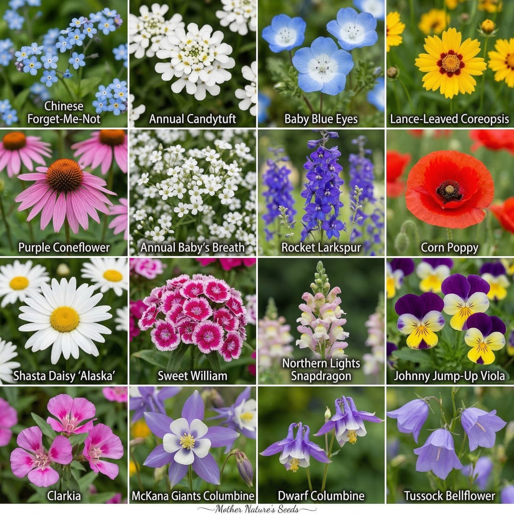 Wildflower Mix SHADE Garden Flowers Woodland Pollinator Butterfly 1000 Seeds!