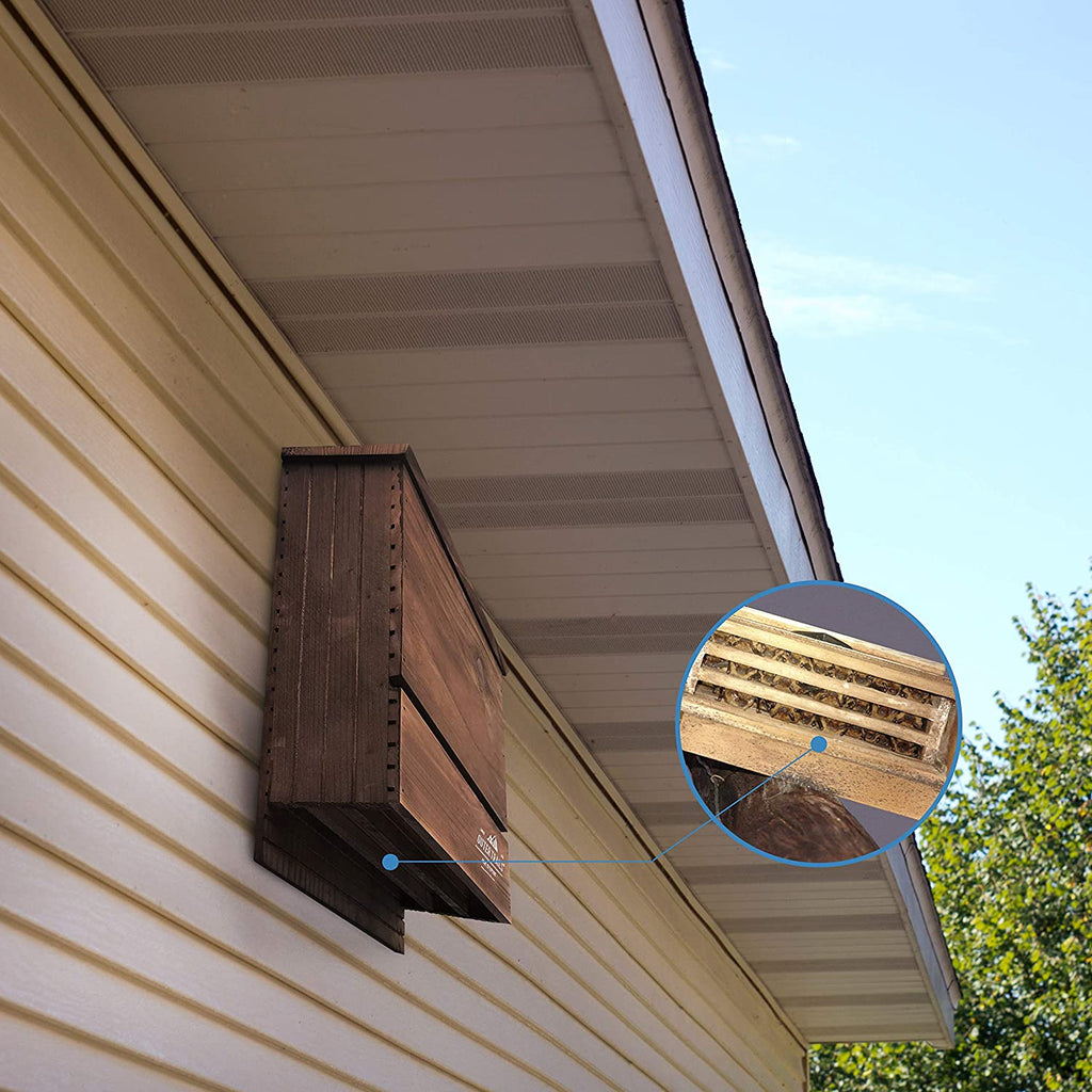 Outer Trails Outdoor Bat House, All Natural Cedar Wood, 3 Chamber
