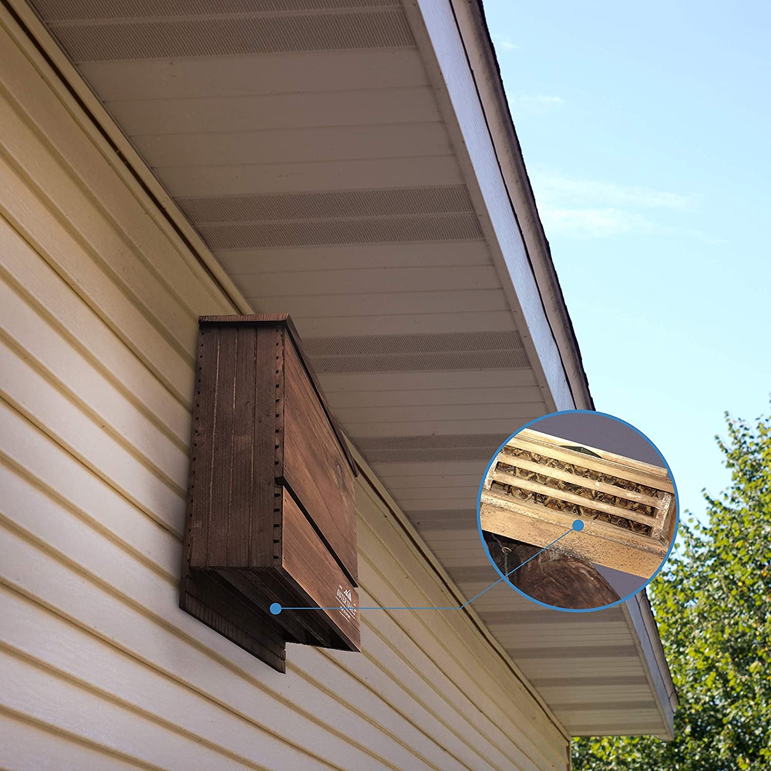 Outer Trails Outdoor Bat House, All Natural Cedar Wood, 3 Chamber