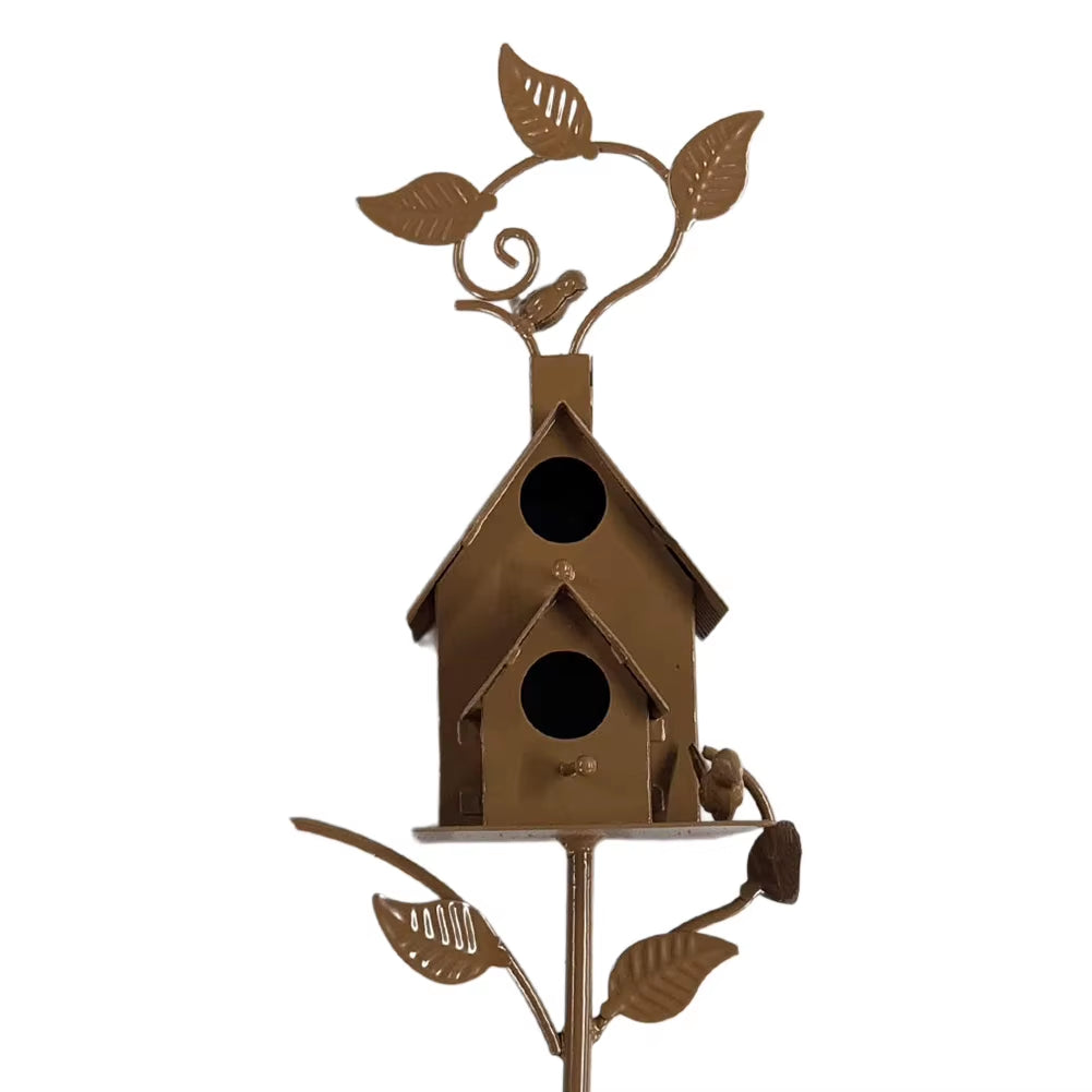 Garden Outdoor Metal Birdhouse Decoration Bird Houses for outside with Pole Bird House Pole for Outdoor Yard Garden Decor