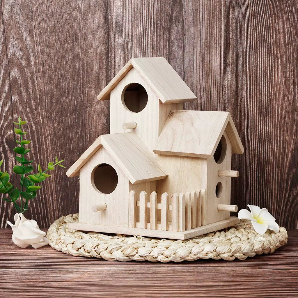 Wooden Bird Houses Bluebirds Home Small Bird House for outside Garden Unfinished Bird Houses to Paint for Bird Watching