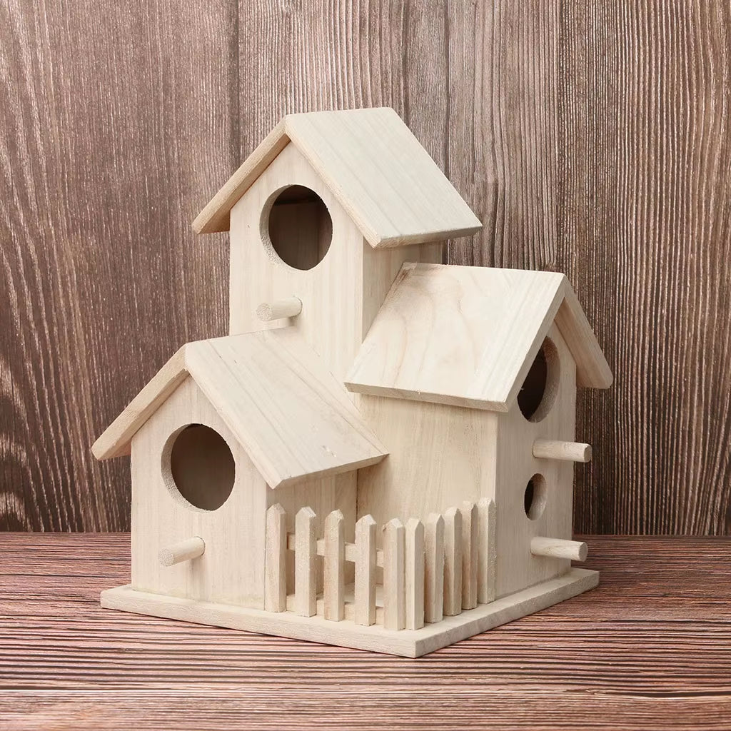 Wooden Bird Houses Bluebirds Home Small Bird House for outside Garden Unfinished Bird Houses to Paint for Bird Watching