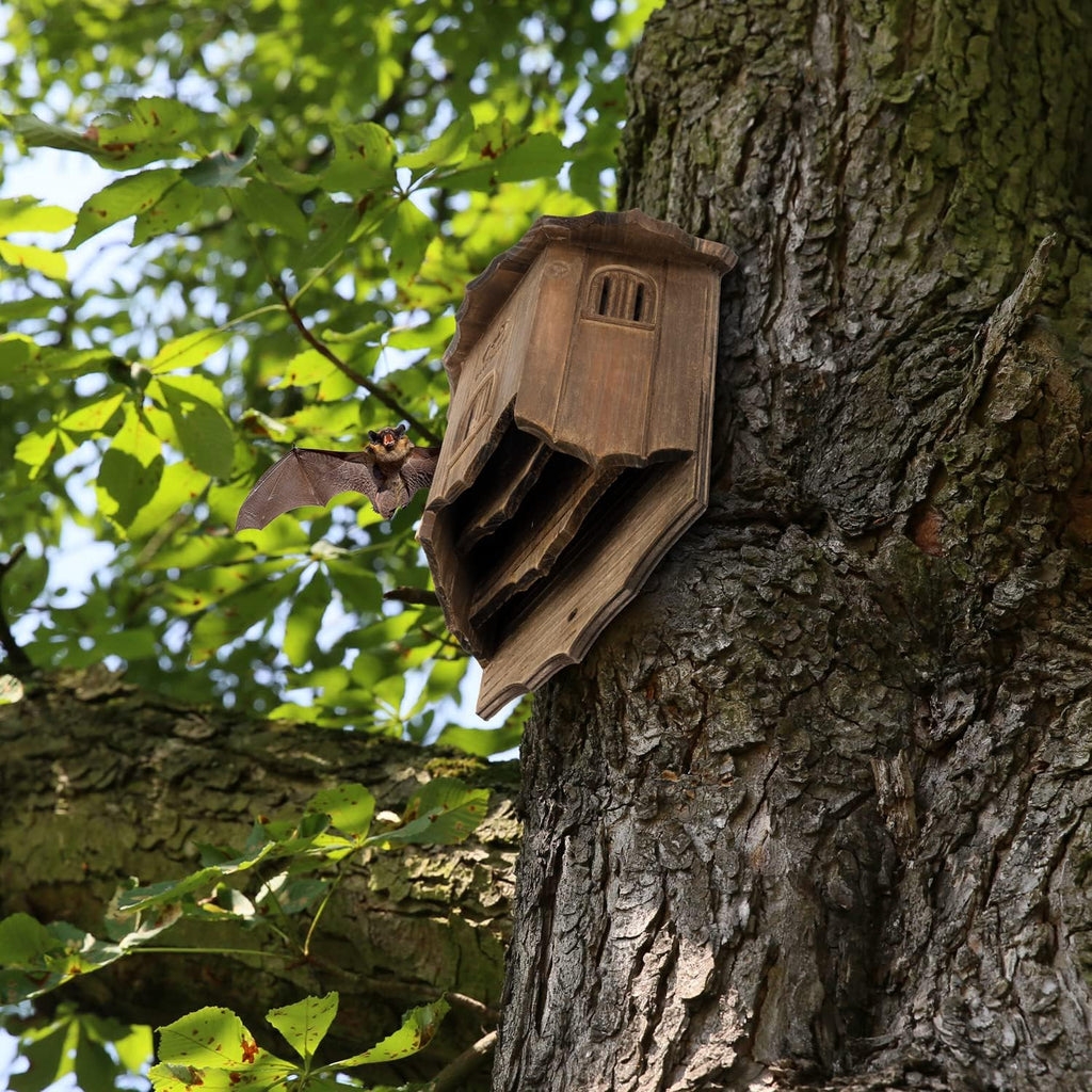 Wooden Castle Bat Houses for outside Bat Box for Outdoors - Large Three Chamber