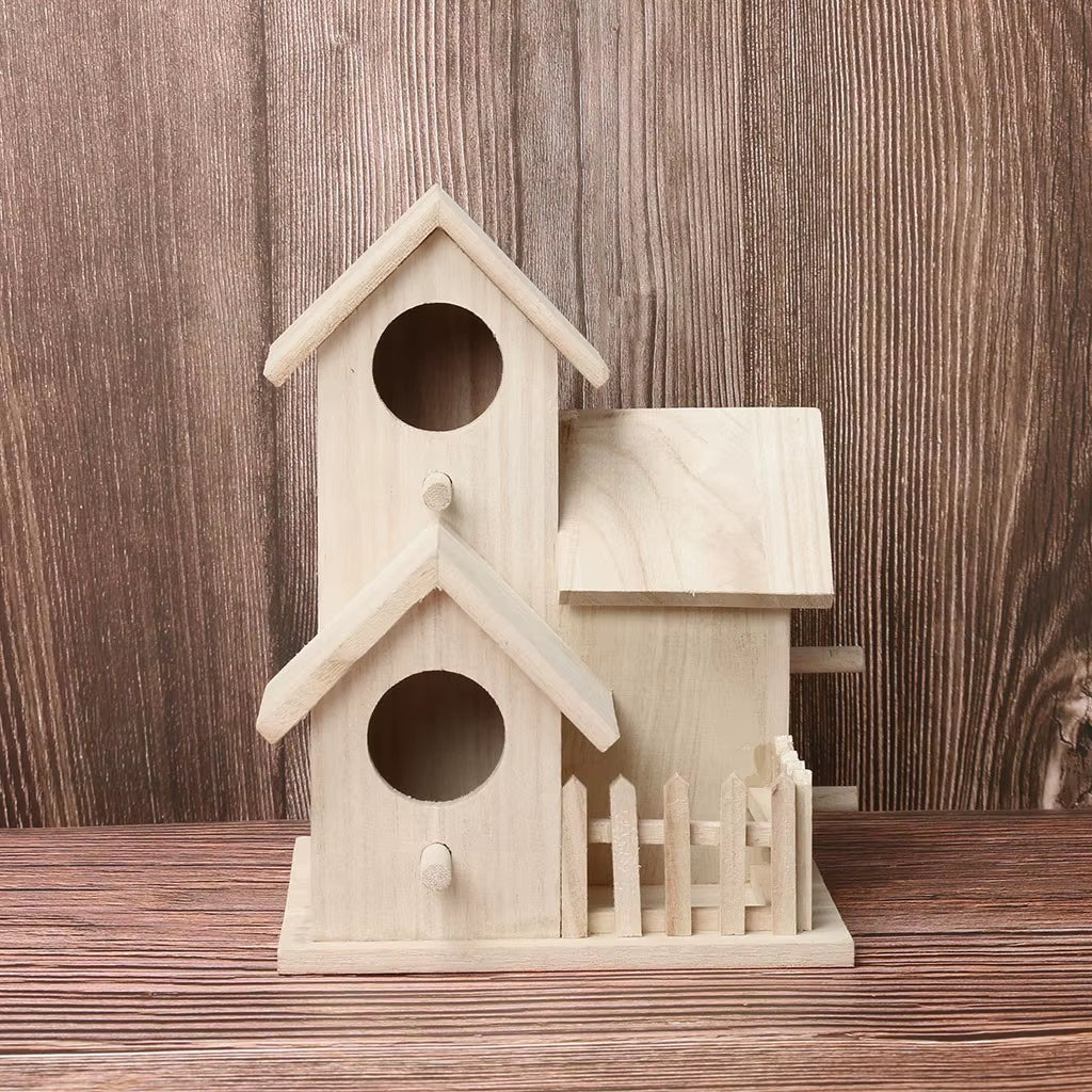 Wooden Bird Houses Bluebirds Home Small Bird House for outside Garden Unfinished Bird Houses to Paint for Bird Watching